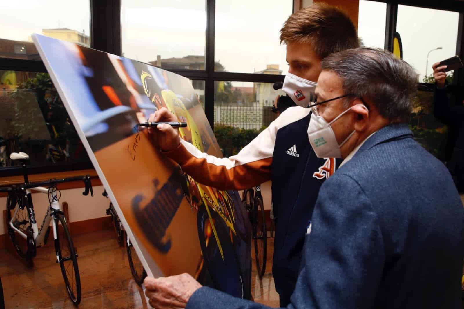 Ernesto Colnago et Tadej Pogacar Ernesto Colnago et Tadej Pogacar